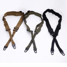 Adjustable Tactical Two 2 Dual Point For Bungee Rifle Gun Sling System Strap