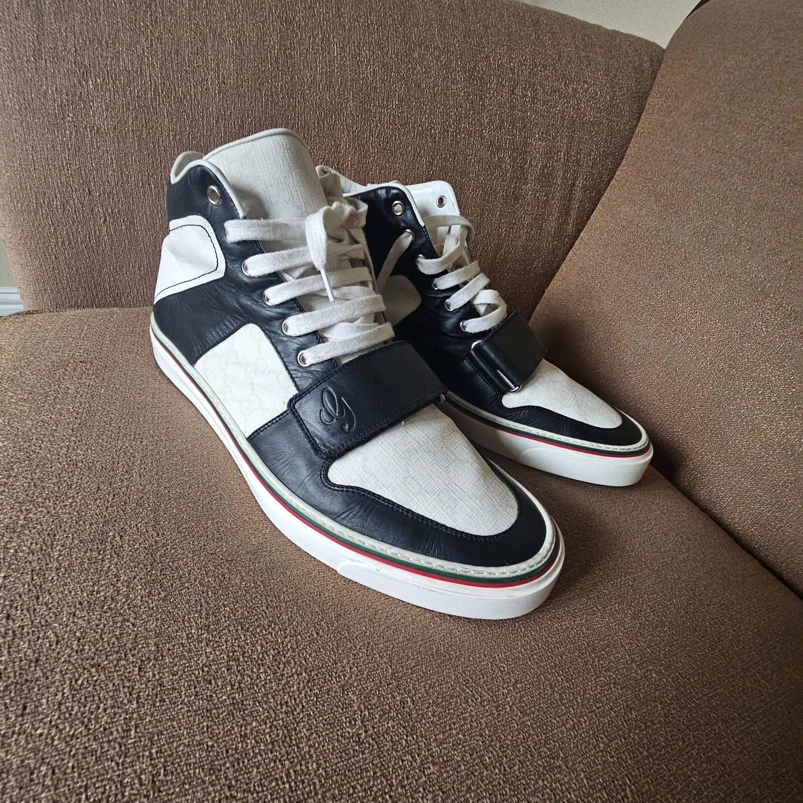 Baskets en cuir haut Gucci GG Monogram taille 14