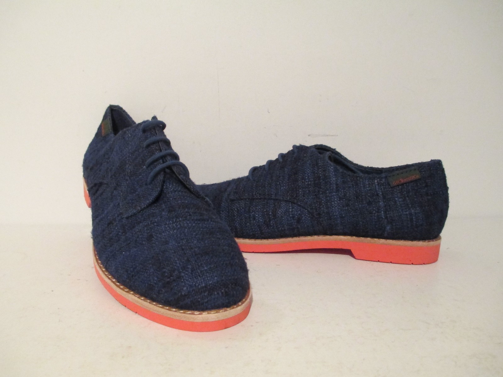 SAOLA Scarpe Oxford Bass Donna Ely 2 Valencia Tessuto Stringate Osso Lt. Blu Navy Tg 6