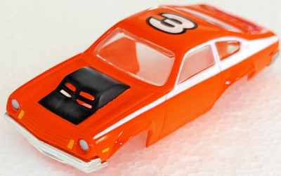 Chevy Pro Stock Vega Orange White Stripe JL TJet BODY for AURORA autoworld DASH