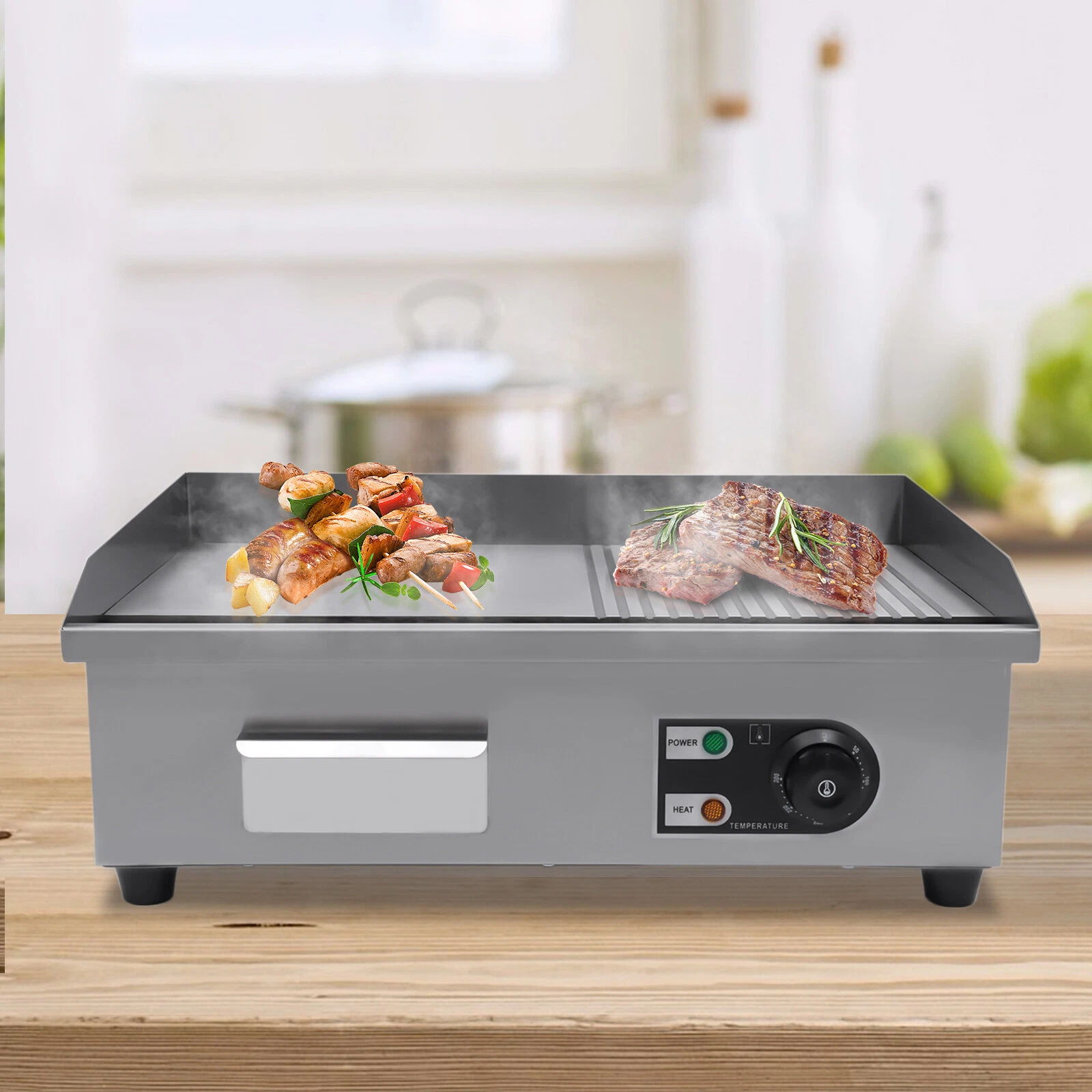 22 in/29 in Commercial Electric Griddle Countertop Flat Top Griddle Grill