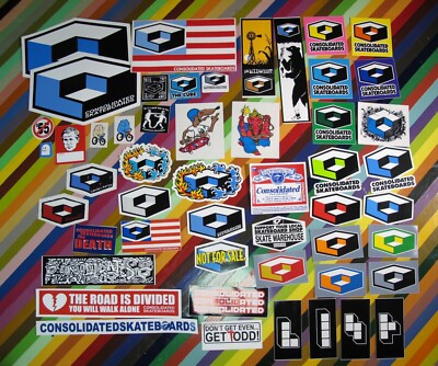 スケートボード T&C vtg skateboard sticker vtg 1990s 2000s Consolidated skateboard sticker - Cube logos Todd