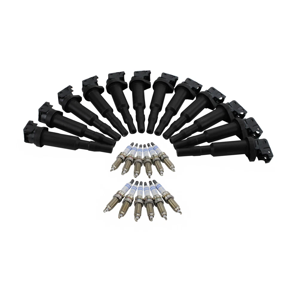 Bosch 12 Ignition Coils & 12 Double Platinum Spark Plugs Kit For F02 760Li V12 - Image 2 of 4