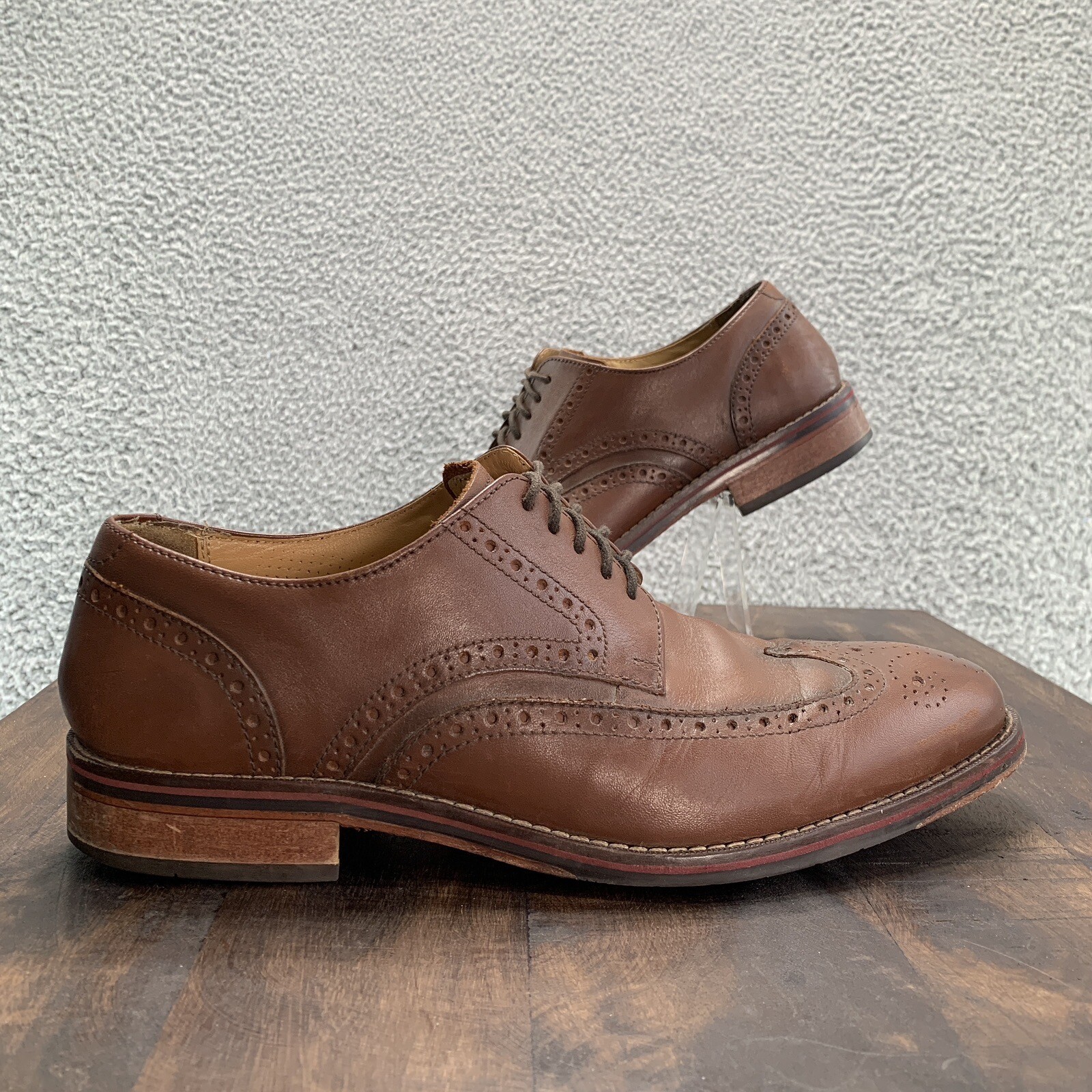 SAOLA Scarpe Florsheim da uomo 8 5 D marrone cognac in pelle punta alare Oxford ortolite comfort