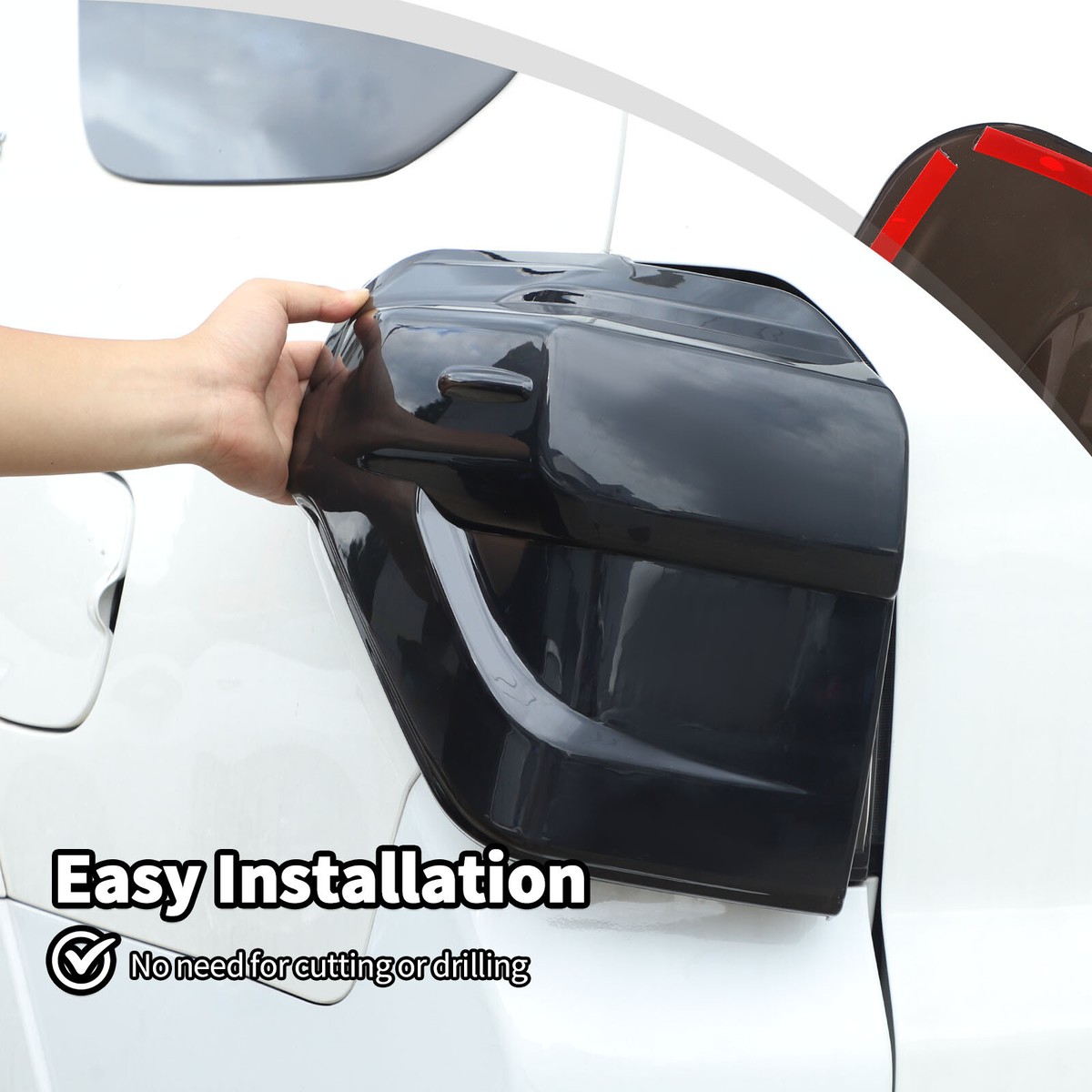 Savadi-Car Smoked Black Rear Taillight Lamp Guards For Toyota 4Runner 2014+ – ABS, Self-Adhesive