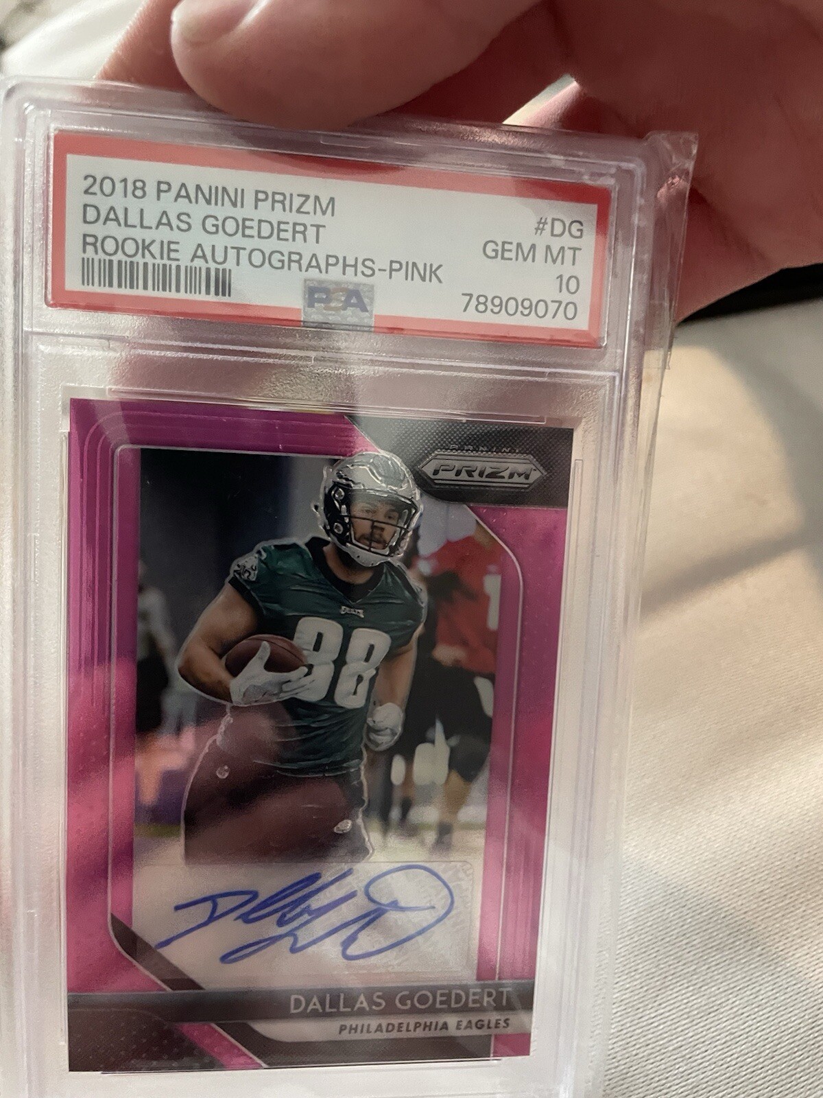 2018 Panini Prizm - Rookie Autographs #RA-DG Dallas Goedert (AU, RC)