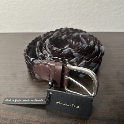 Massimo Dutti Braided Woven Leather Belt Women's