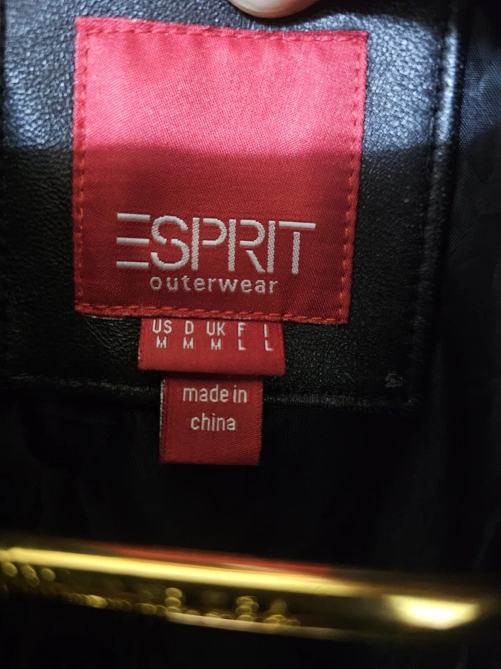 ESPIT皮革夹克女式M码口袋拉链腰扣 — 第 2/4 张图片