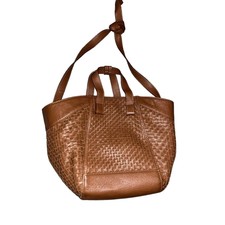 Wilson Leather Soft Woven Brown Leather Large Convertible Shoulder/slouch Bag