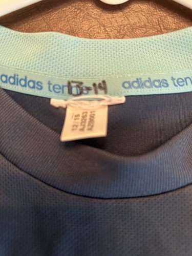 Adidas Tennis Shirt Boys-Youth Size 13-14 Color Blue - Picture 3 of 4