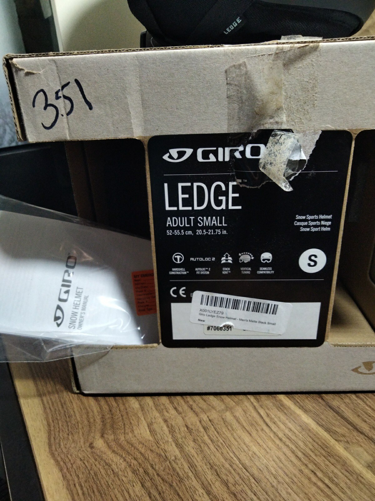 Giro Ledge Snow Ski Helmet Matte Black Small