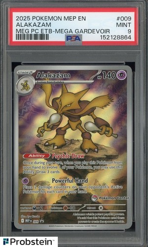 2025 Pokemon MEP En MEG PC ETB Mega Gardevoir #009 Alakazam PSA 9 MINT