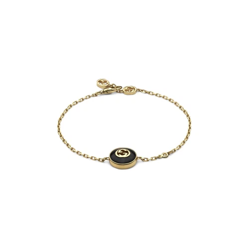 Gucci YBA786556001 Gucci Interlocking Bracelet in yellow go onyx and diam