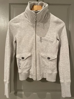 Vintage Fox Double Zip White Jacket Womens XS Y2K 2000s Motocross Grunge
