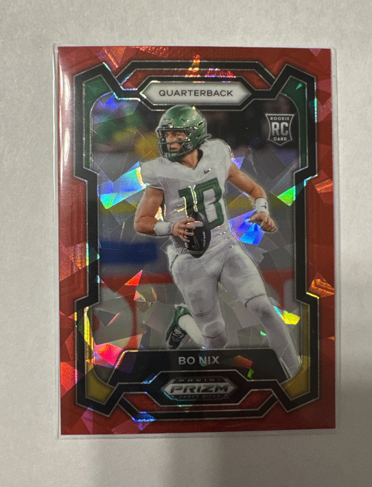 2024 Panini Prizm Draft Picks - Bo Nix #105 Red Ice Prizm (RC)