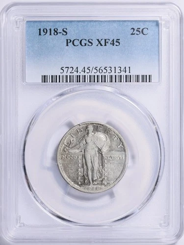1918-S Standing Liberty Quarter : PCGS XF45