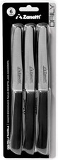 Zanetti, Set 6 Coltelli Tavola Daily Colore Nero, Coltelli con Lama 11 cm