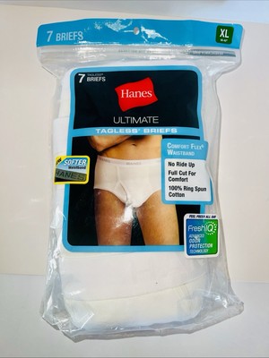 2015 7 Pair HANES Classic Tagless Mens Briefs Underwear White XL  Cotton NEW!