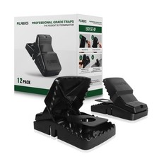 Set of 12 Professional Grade Extra Large Rat Snap Traps, Mouse Trap, Reusable...