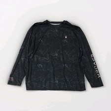 Spyder Rash Guard Shirt Men's XL UPF 50 Long Sleeve Surf Sand Sun Black