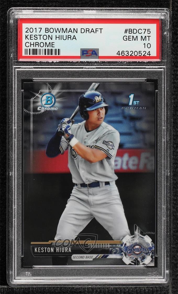 2017 Bowman Draft Chrome Keston Hiura #BDC-75 PSA 10 GEM MT 0e2x