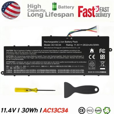 AC13C34 Battery For Acer Aspire  E3-112-C53T E3-111-C4U8 V-11 E-11 V5-122P 30wh