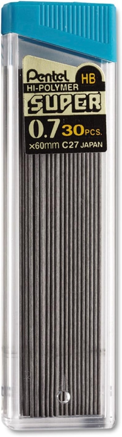 Eco-Friendly 0.7mm HB Lead Pencil Refill 30 Pieces Super Hi-Polymer Smooth