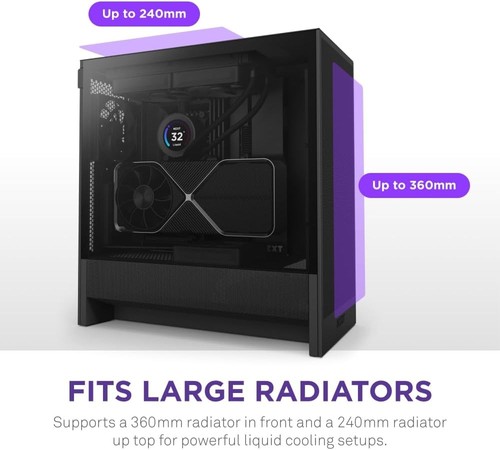 Compact Black Gaming Case with Premium Airflow and 2 x 120mm Pre-Installed Fans - Picture 6 of 11