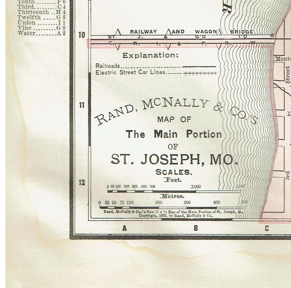 Датированные 1902 г. антикварные цветные карты городов Сент-Джозеф Миссури и Сент-Луис - Изображение 3 из 4