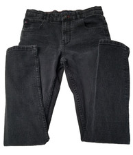 Tommy Hilfiger Boy's Jeans Sz 18 Black Denim Stretch Skinny Mid Rise 3499