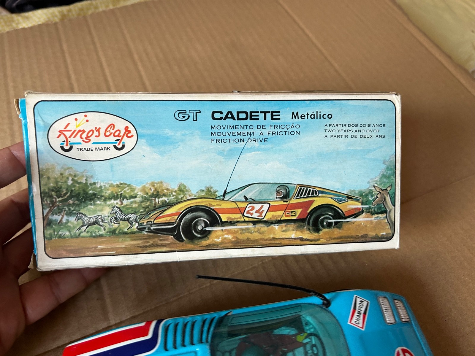 Portuguese vintage toy car 1970s General Mabor Champion and Motorcraft advertisi