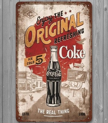 Coca-Cola Ice Cold 5 Cents 8 x 12 Novelty Metal Sign Made In USA New!