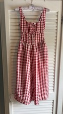 Jessica Simpson Women’s Dress XS Gingham Milkmaid Cottagecore Country Smocked