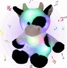 18” Glowing Cow Plush Stuffed Animal Light Up LED Soft Cuddle Toy Night Light