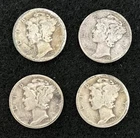 Mercury Dimes 1923, 1936, 1943, 1944 (4 Coins)