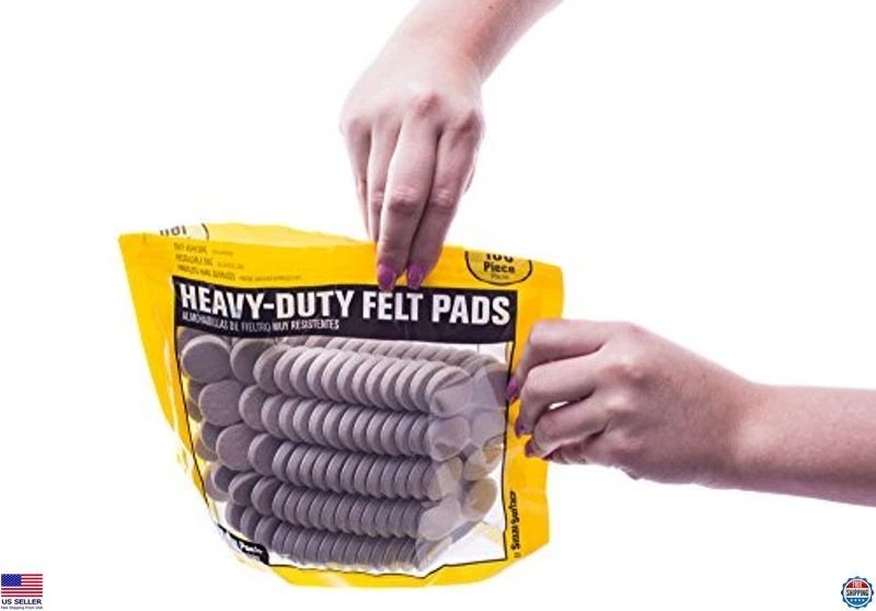 Almohadillas de fieltro autoadhesivas de alta resistencia para muebles 1" redondas avena paquete de 160 Foto 4 de 4