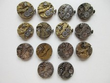 Lot of vintage 1920-1930's pocket watch movements 19 - 20.5 mm - for parts
