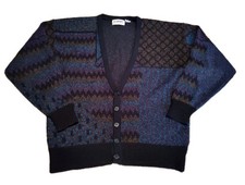 VTG 90s Coogi Style Cardigan Sweater CC Sport Size L Men's Geometric