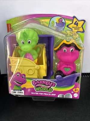 Barney's World Water Fun Pirate Ship 4 Piece Bath Time Play Set - Baby Bop - NEW