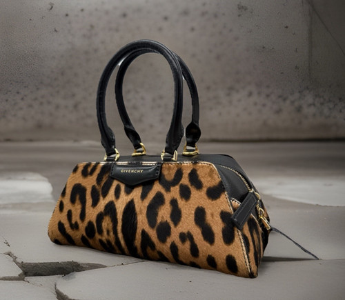 AUTH NWT $2100 Givenchy Mini Antigona Leopard Print Calf Hair East/ Weat Satchel