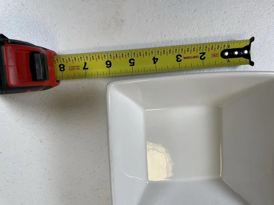 Tazón de sopa de cereal cuadrado blanco con dosel de 6 pulgadas por Home Trends ¡COMO NUEVO! Foto 4 de 4