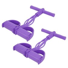 evhooe Fitness Equipment Sit Up Training Rope 4 Tube Elastic 2pcs, Purple