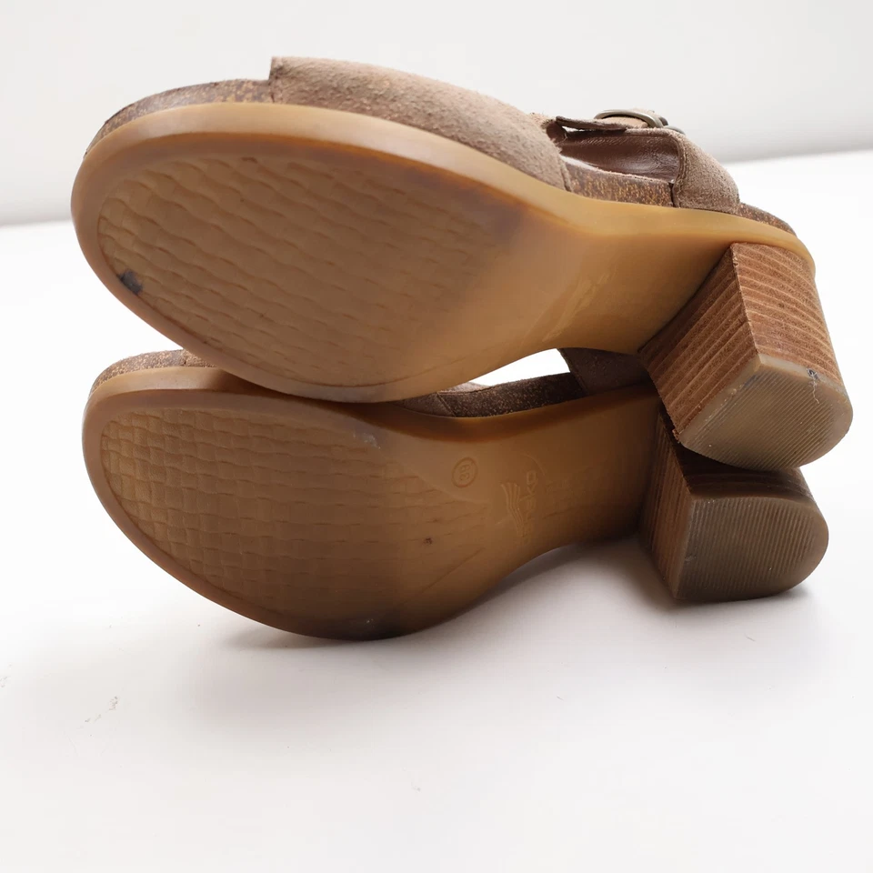 Sandalias DANSKO Deandra Taupe Gamuza Brillante Tachonado Tacón Bloque Talla 39 8.5 9 Foto 4 de 4