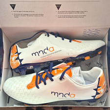Oxen Mnda Rugby Boots UK 12 White/Blue/Orange Moulded Studs