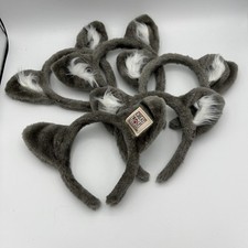 Great Wolf Lodge Ears Lot of 5 Headbands Gray Fuzzy Plush Birthday Hat Party 2