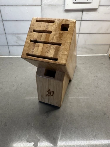 Shun 6 Slot Bamboo Slimline Knife Block