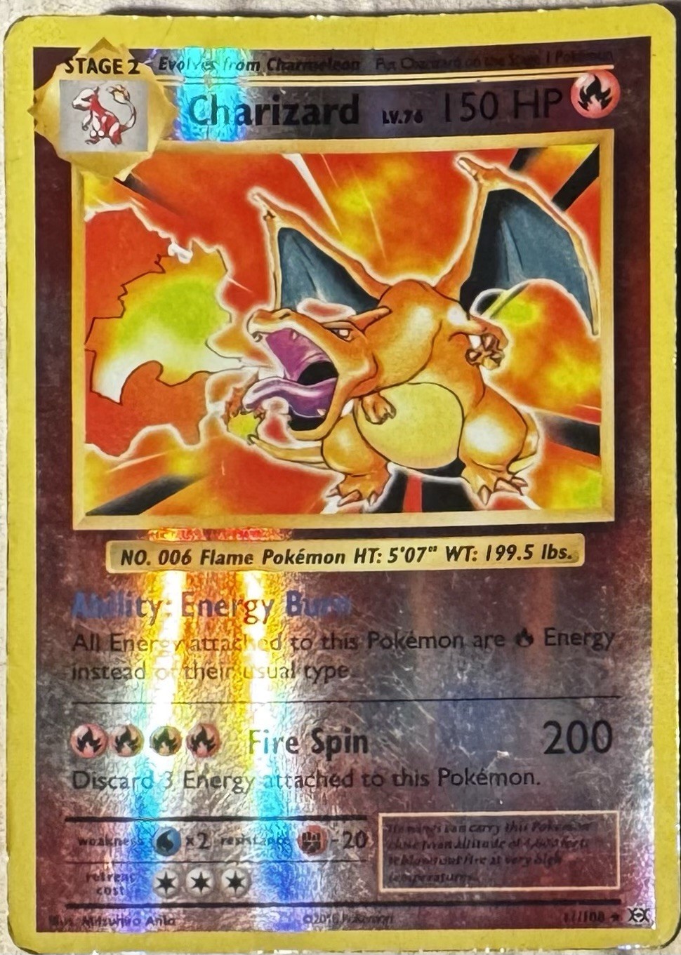 Charizard XY 2016 Evolutions 11/108 Reverse Holo Rare NM
