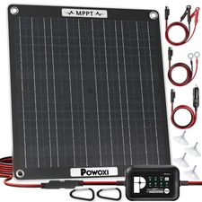 30W Solar Battery Charger 12V Solar Car Battery Maintainer with MPPT Controller