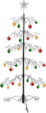 7 Ft Wrought Iron Christmas Tree Ornament Display Stand Metal Holder Hanger Wire