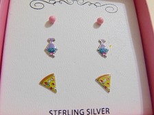 Lily Nily Genuine Sterling Silver Girls Fun Stud Trio Earrings Set C517 100